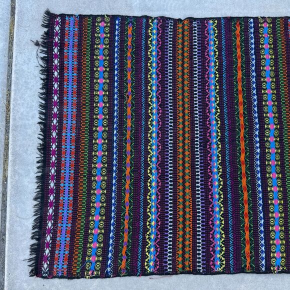 Rectangle Table Runner Tablecloth 34x110 Colorful Woven Thanksgiving Tablescape - Picture 11 of 12